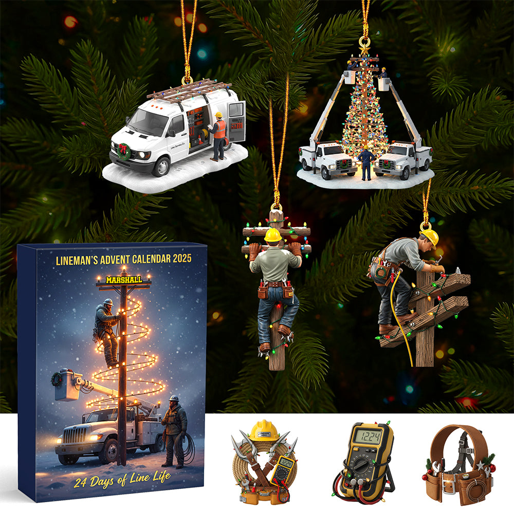 Personalized Gifts For Lineman Christmas Advent Calendar Blind Box 03namg311025 - Advent Calendar - GoDuckee