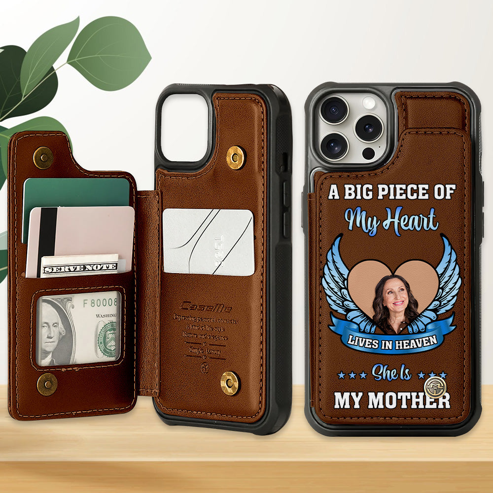 Custom Photo Gift For Mom Leather Flip Wallet Phone Case Heaven Memorial 02XQMH220225 - Phone Case - GoDuckee