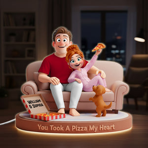 Sofa Pizza Couple Acrylic Light Box Personalized Gifts 01totn291125 - Light Box - GoDuckee