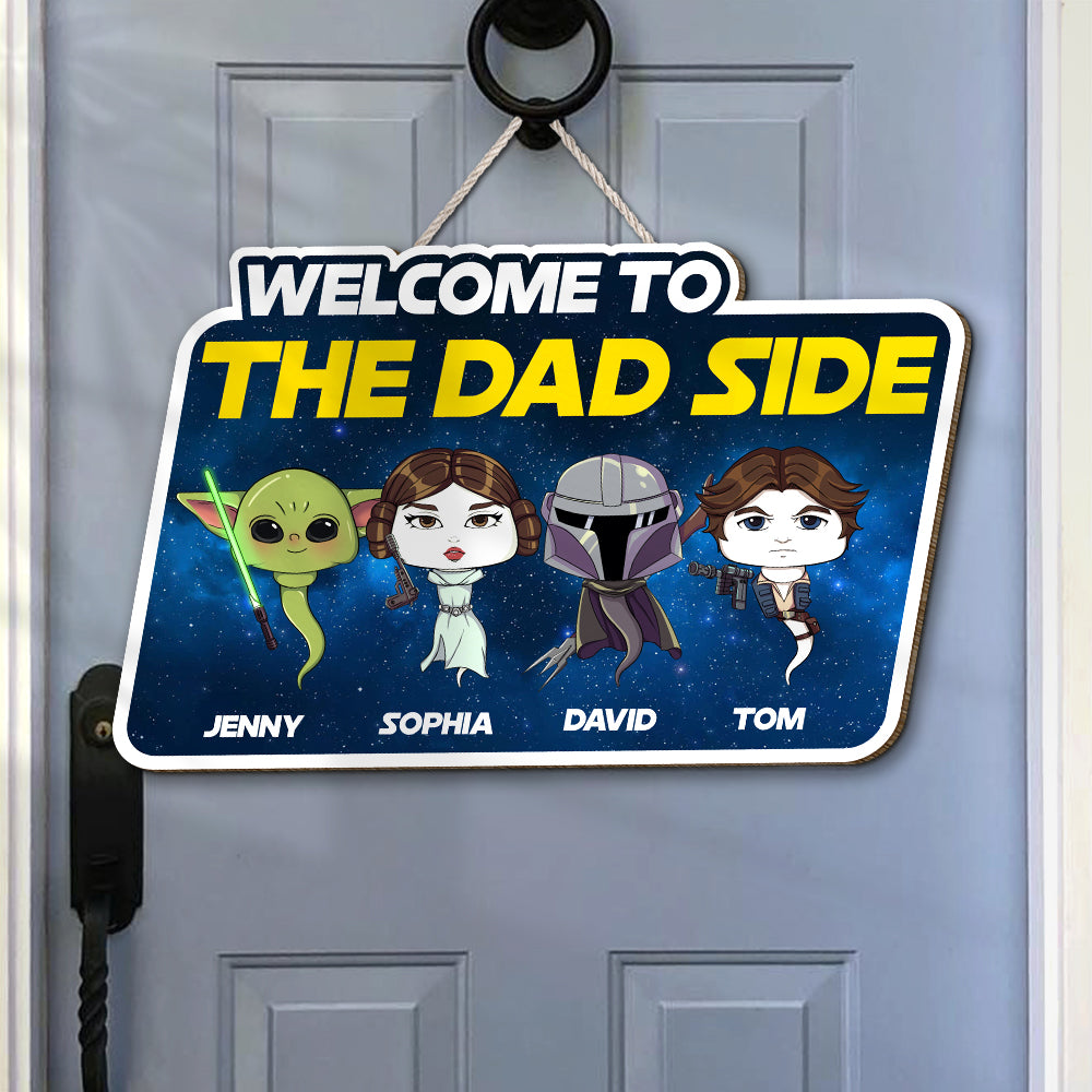 Personalized Gifts For Dad Wood Sign Welcome To The Dad Side 06TOTN020224HA - Wood Signs - GoDuckee