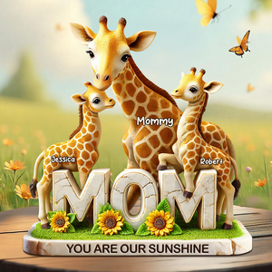 Giraffe Mom Plaque - Personalized Gifts For Mom 02hupu210425 - Shaped Plaques - GoDuckee