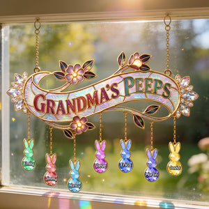 Cute Little Peeps Suncatcher - Personalized Gift For Grandma/Mom 01KIMG250326 - Ornament - GoDuckee