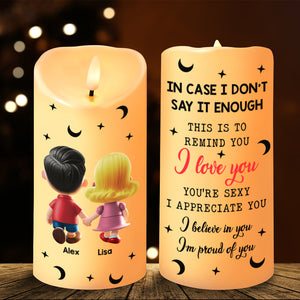 Personalized Gifts For Couple LED Candle Cartoon Couple 01OHMH161224 - Led Candle - GoDuckee