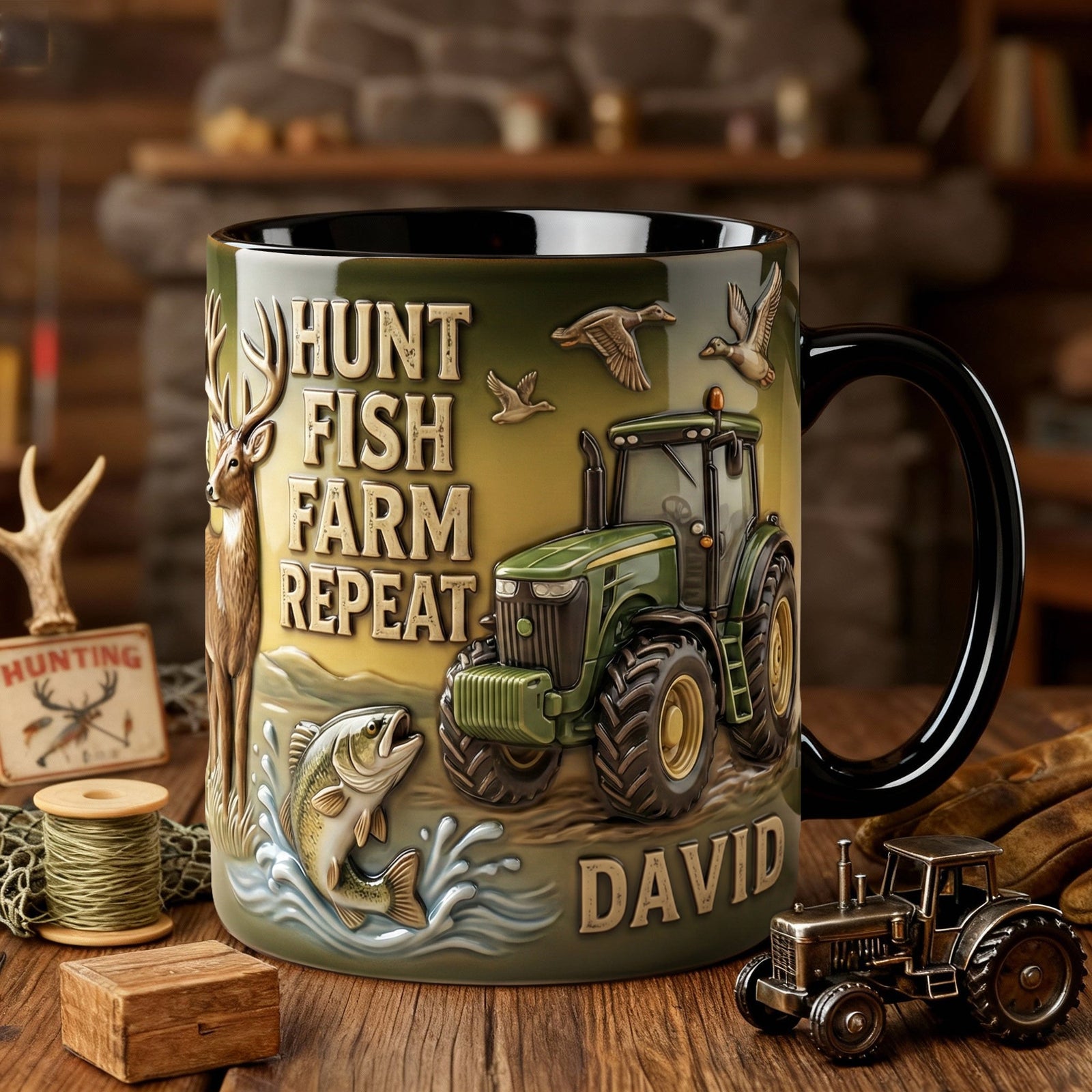 Hunt Fish Farm Accent Mug - Personalized Gifts For Farmer 05PALU260126 - Coffee Mug - GoDuckee