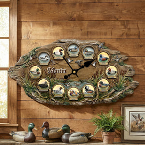 Duck Hunting Hanging Wall Clock - Personalized Gifts For Hunters 01humg200126 - Hanging Wall Clock - GoDuckee
