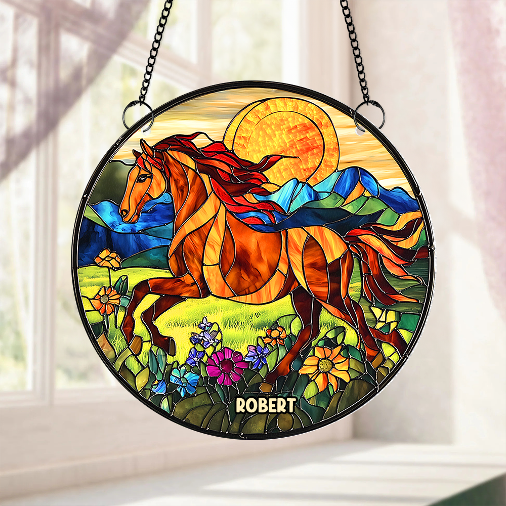 Personalized Gifts For Horse Lovers Suncatcher Ornament 02hupu060325 - Ornament - GoDuckee