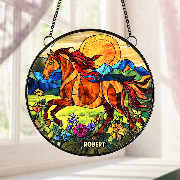 Personalized Horse Suncatcher Ornament, Custom Gift For Horse