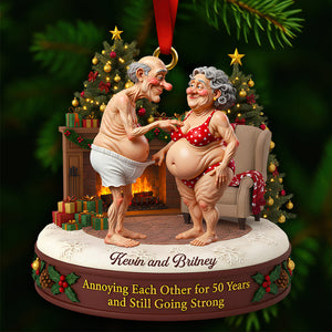 Old Couple Christmas Ornament Personalized Gifts For Couple 04NADT290925 - Ornament - GoDuckee