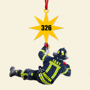 Personalized Gifts For Firefighter Christmas Suncatcher Ornament 03ACQN230924 - Ornament - GoDuckee