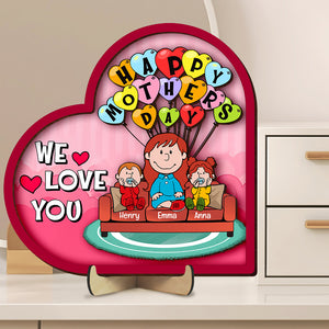 Personalized Gifts For Moms 2 Layers Wood Sign Sweet Heartstrings 03TOLU070125HH - Wood Sign - GoDuckee