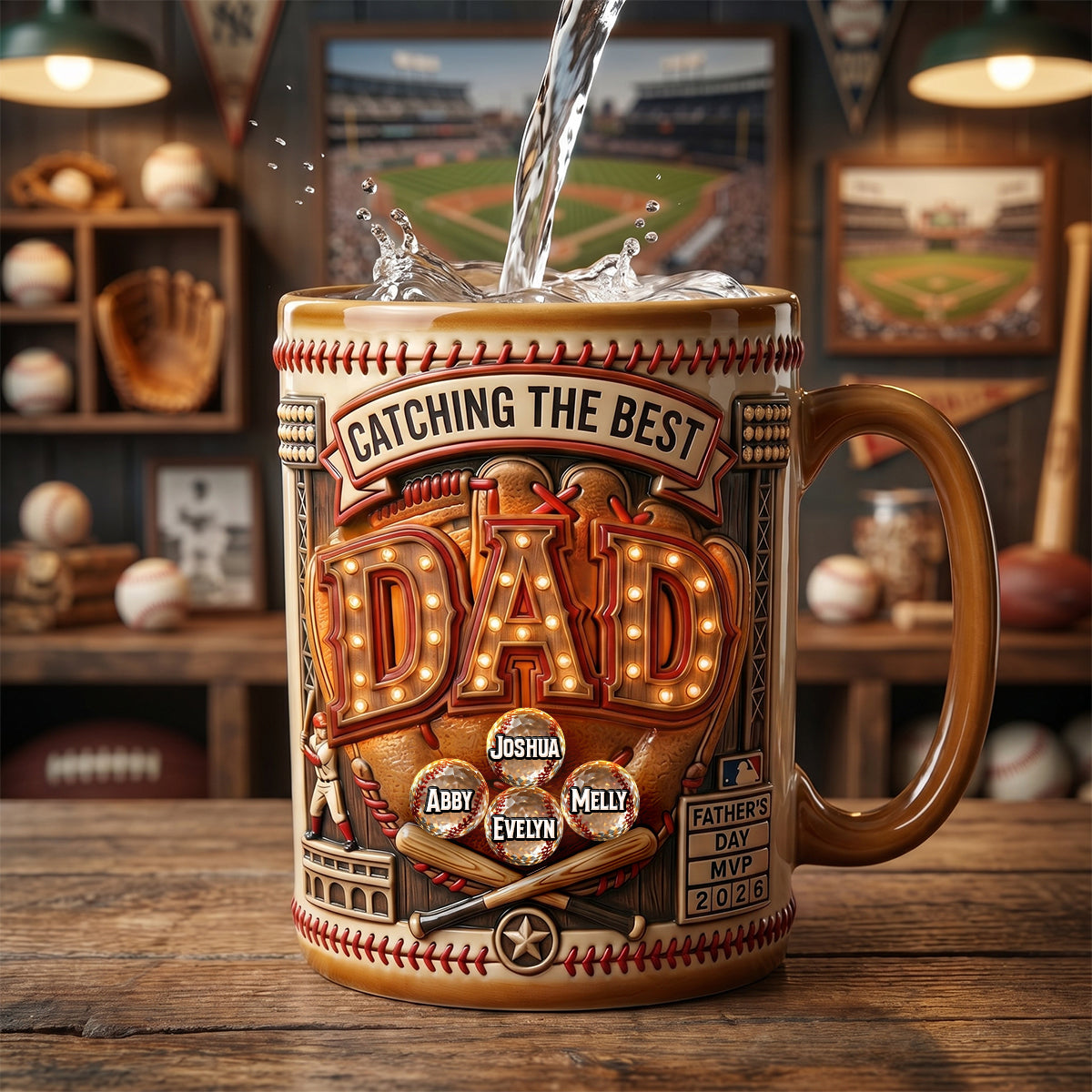 Baseball Dad MVP Coffee Mug - Personalized Gifts For Dad 03padh110526 - Coffee Mug - GoDuckee