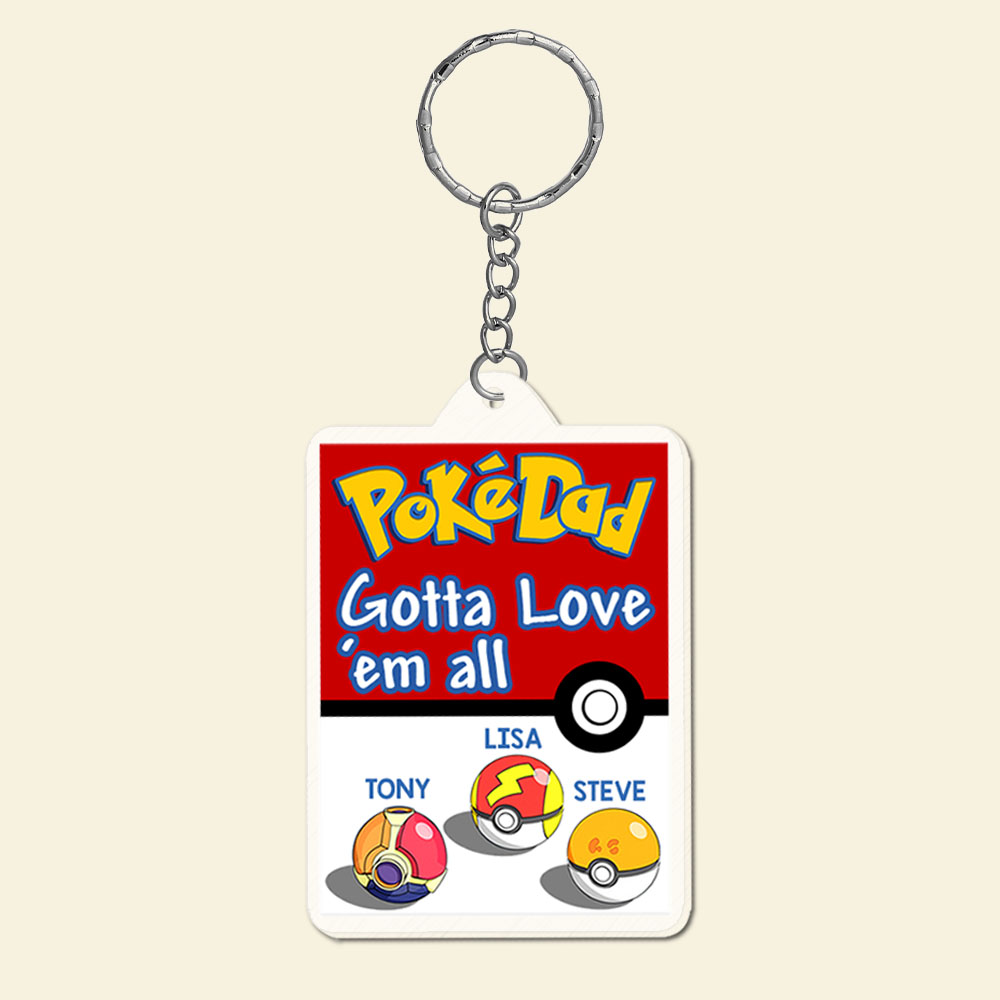 Dad Love Them All Personalized Key Chain, Gift For Father's Day-5OHPO270523 - Keychains - GoDuckee