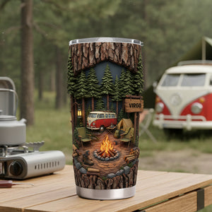 Campfire Adventure 20oz Tumbler - Personalized Gift For Camping Lovers 05KILU301225 - Tumbler Cup - GoDuckee