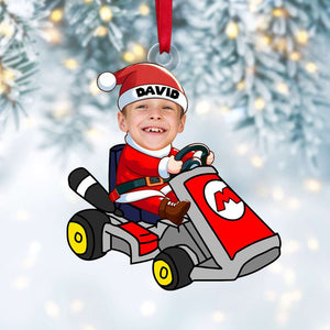 Personalized Custom Photo Gifts For Kid Driving Kart Acrylic Ornament 02OHTN151124 - Ornament - GoDuckee