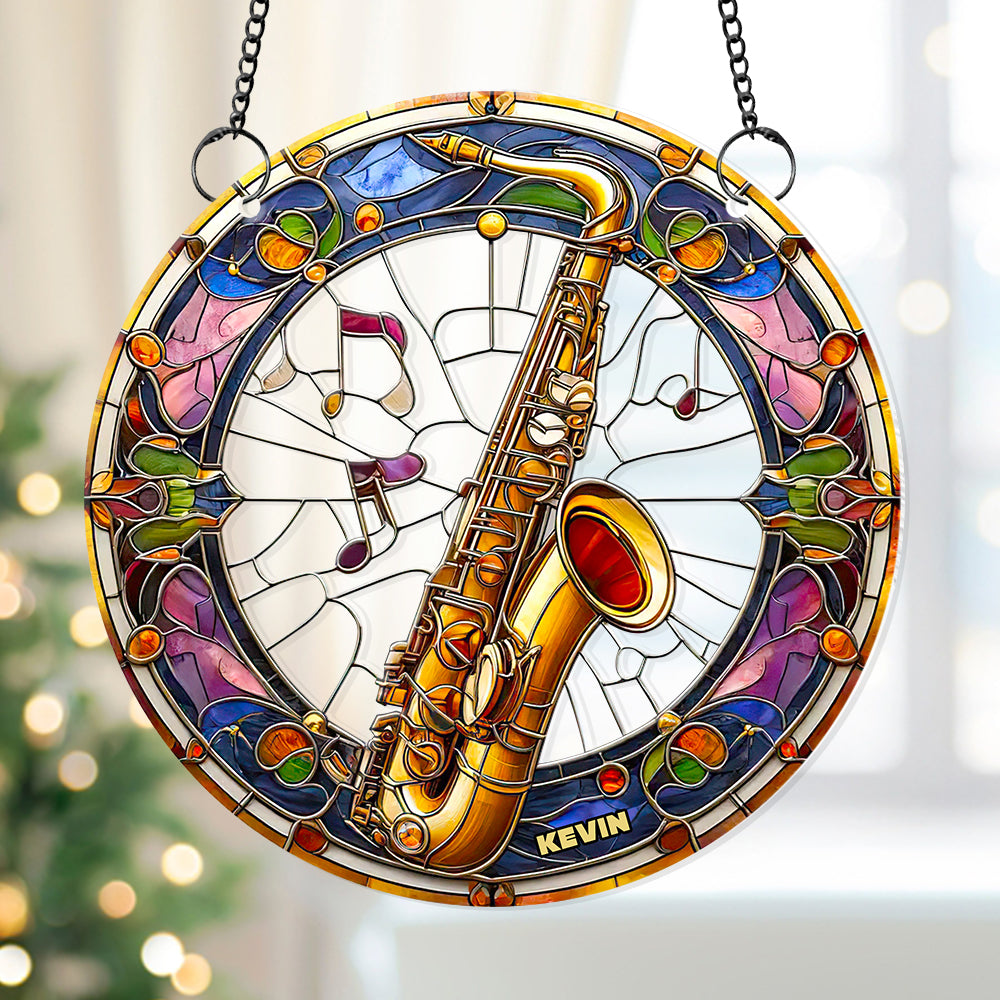 Personalized Gifts For Music Lovers, Saxophone Acrylic Suncatcher Ornament 05ACDT300824 - Ornament - GoDuckee