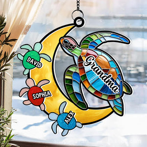 Personalized Gifts For Turtle Grandma Suncatcher Ornament 02NADT140824 - Ornament - GoDuckee