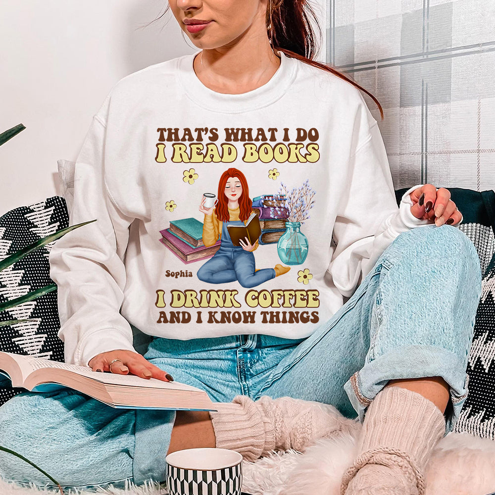 Personalized Gifts For Book Lover Shirt Read Books Drink Coffee 02ACDT010324PA - 2D Shirts - GoDuckee
