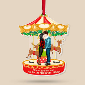 Romantic Couple Carousel I Love You Personalized Ornament, Gift For Him Gift For Her 02QHHN141123PA - Ornament - GoDuckee