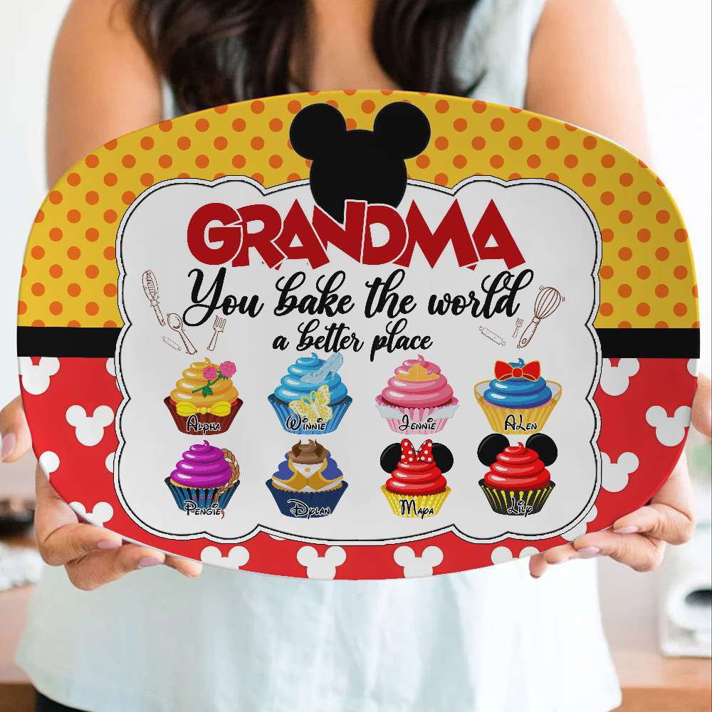 Personalized Gifts For Grandma, Sweet Cupcakes Christmas Resin Plate 03TOLU011124 - Plates - GoDuckee