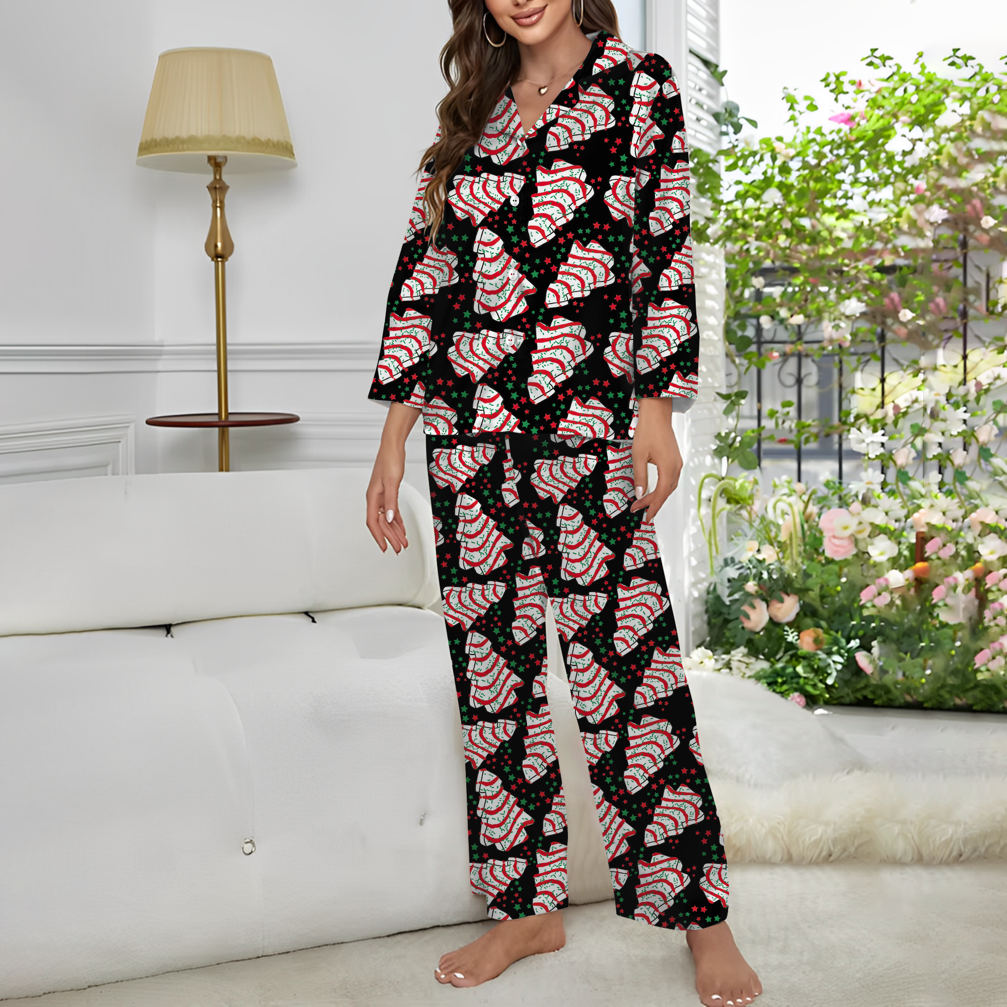 Gifts For Christmas Button Up Pajama Set 203acxx260824 - Pajama Set - GoDuckee