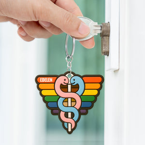 Medical Pride Keychain Personalized Gifts For [here] 02HUDT130525-Homacus