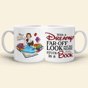 Her Nose Stuck In a Book, Personalized Coffee Mug, Gift For Book Lover, 06HUPO301123PA, 221223 - Coffee Mug - GoDuckee