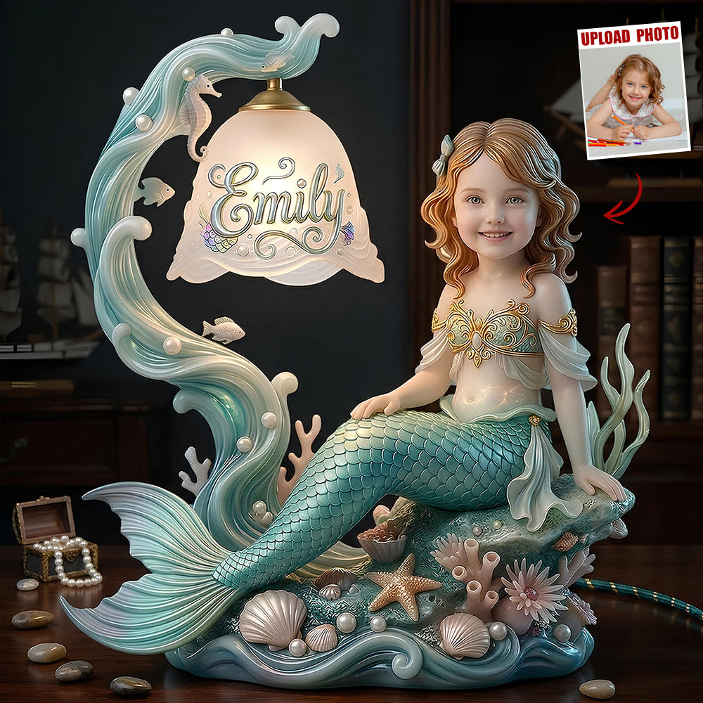 Cute Mermaid Princess Light Box - Personalized Custom Photo Gift For Kids 02NADT190326 - Light Box - GoDuckee