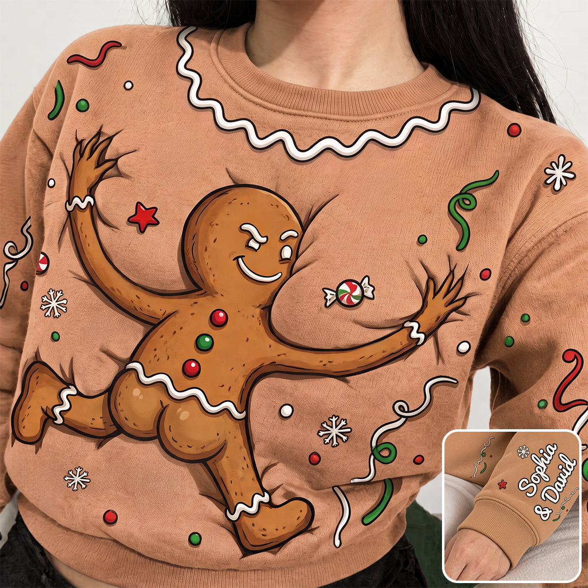 Funny Gingerbread 3D Shirt - Personalized Gifts For Christmas 01hutn091026 - AOP Products - GoDuckee