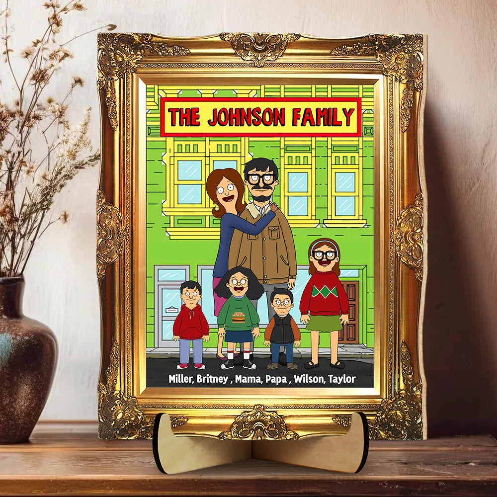 Personalized Gifts For Family Wood Sign Cartoon Family 02ACDT120225HG - Wood Sign - GoDuckee