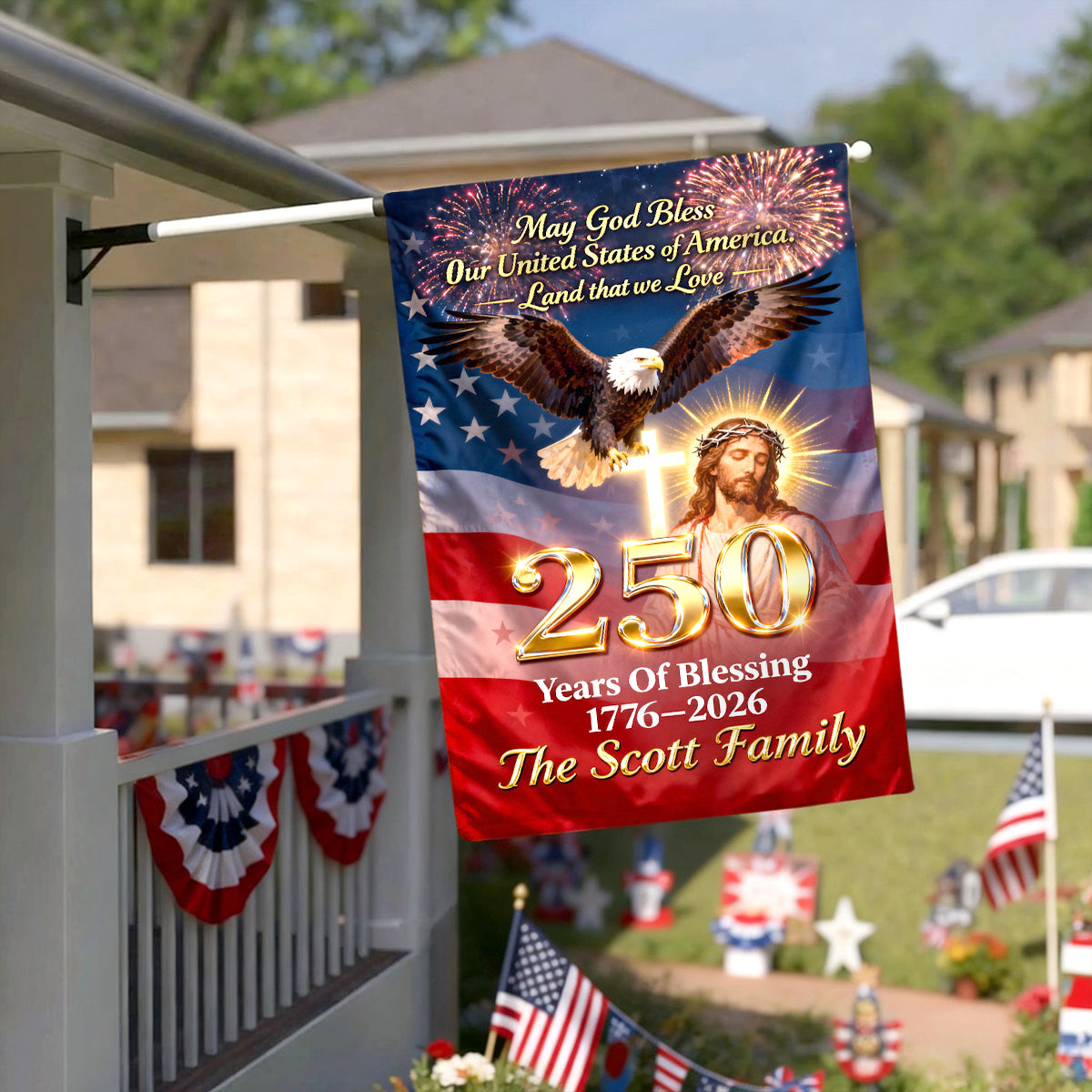 250 Years Of Blessing House Flag - Personalized Gifts For Christians 02HUTN260226 - Flag - GoDuckee