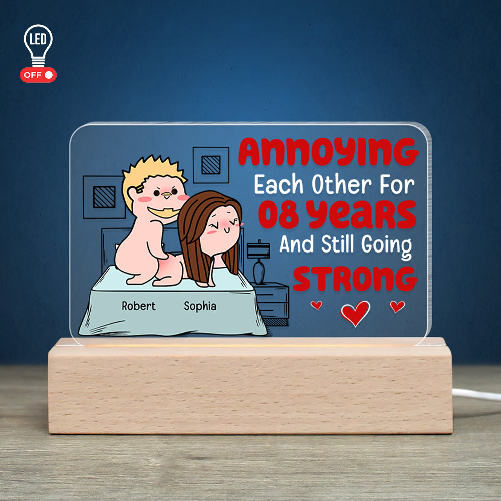 Annoying Each Other And Still Going Strong- Personalized 3D Led Light- Gift For Him/ Gift For Her- Funny Couple Led Light - Led Night Light - GoDuckee