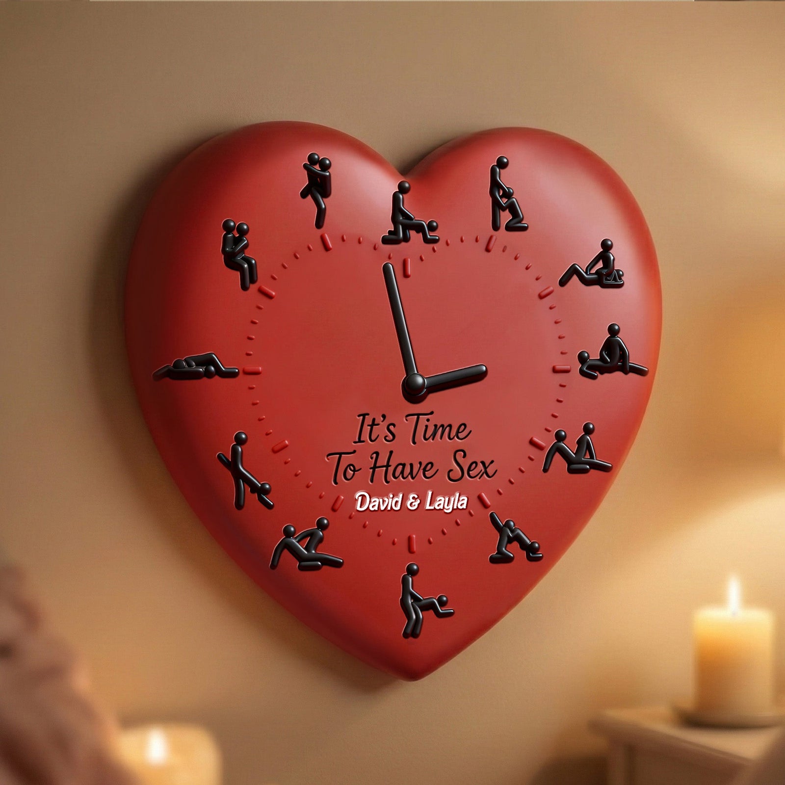 Love Position Hanging Wall Clock - Personalized Gifts For Couples 01namg261225 - Hanging Wall Clock - GoDuckee