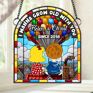 Personalized Gifts For Couple Suncatcher Ornament 04QHDT251224HG - Ornament - GoDuckee