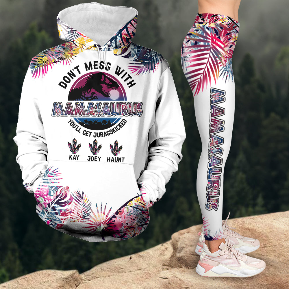 Personalized Gifts For Mom Set Hoodie & Leggings- Don't Mess With Mamasaurus 02OHLU040325 - AOP Products - GoDuckee