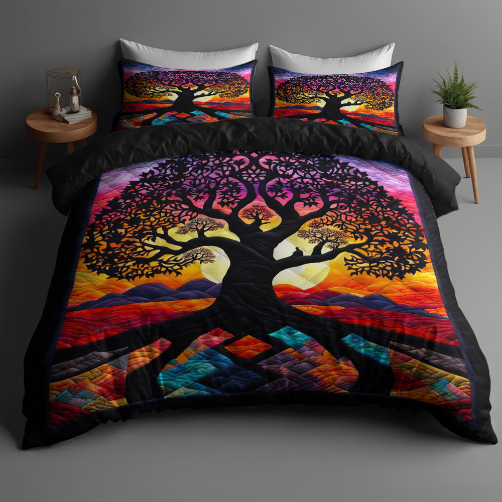 Tree Of Life Quilt Bed Set 021HUDT170125 - Blanket - GoDuckee