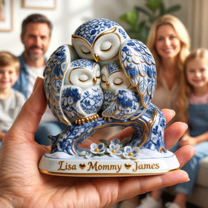 Protective Owl Mom Plaque - Personalized Gifts For Moms 01QHQN130326 - Shaped Plaques - GoDuckee