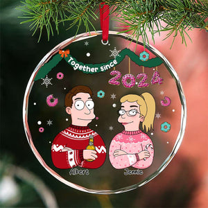 Personalized Gifts For Couple Christmas Crystal Ornament 03TOLU301024HG - Ornament - GoDuckee