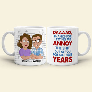 Cartoon Dad And Annoying Kid, Personalized Coffee Mug DR-WHM-01dnpo030523 - Coffee Mug - GoDuckee