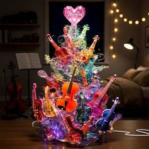 Sparkle Violin Pile Light Box - Personalized Gifts For Violinist & Violin Lovers 07QHLU281125 - Light Box - GoDuckee