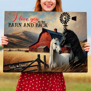 Personalized Gifts For Couple Wall Art, Horse Couple I Love You To The Barn 01QHLU121224 - Poster & Canvas - GoDuckee