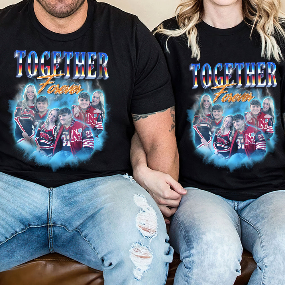 Together Forever, Custom Couple Photo Bootleg Shirt, Gift For Couple, Valentine's Gifts - Shirts - GoDuckee