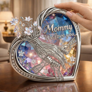 Mom & Children Holding Hands Love Acrylic Plaque - Personalized Gifts For Mom 04qhlu120326 - Shaped Plaques - GoDuckee