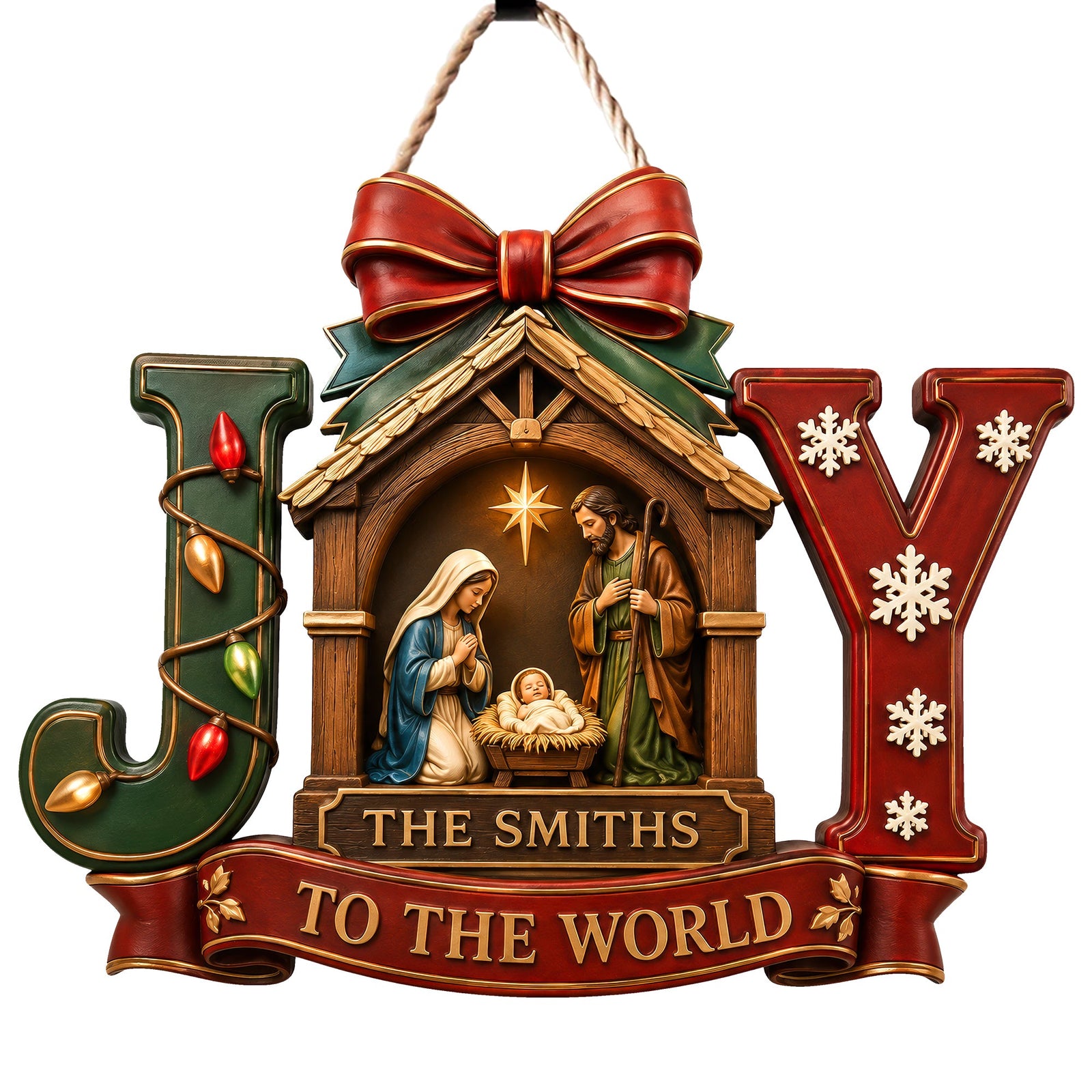Jesus Joy To The World Acrylic Sign - Personalized Gifts For Christian Christmas Acrylic Sign 01HAQN060826 - Acrylic Sign - GoDuckee