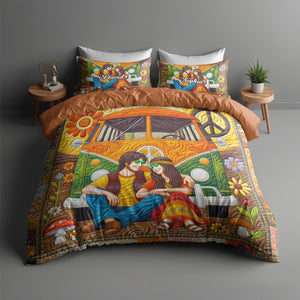 Personalized Gifts For Hippie Couple Quilt Bedding Set Special Line 04tgtn100125 - Blanket - GoDuckee