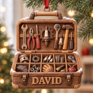 Mechanic Tool Box Acrylic Ornament - Personalized Gifts For Mechanic 01tttn101026 - Ornament - GoDuckee