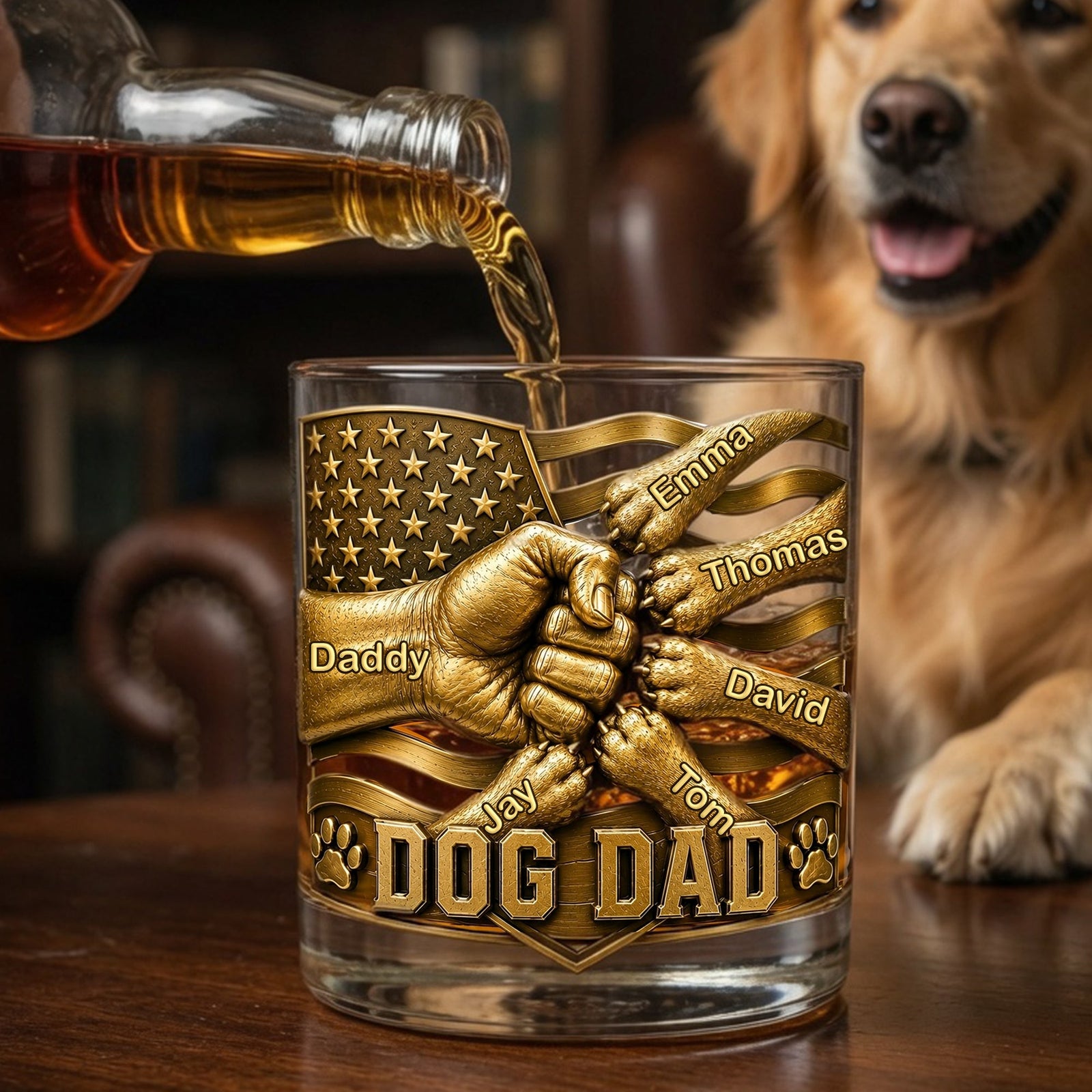 Dog Dad Drinking Glass - Personalized Gifts For Dads 03nalu190526 - Glass - GoDuckee