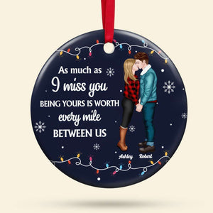 Gift For Couple, Personalied Ceramic Ornament, Christmas Gift 05QHHN131123pa - Ornament - GoDuckee