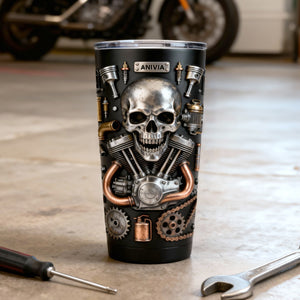 Skull Tumbler - Personalized Gifts For Bikers 03TOTN291225 - Tumbler Cup - GoDuckee