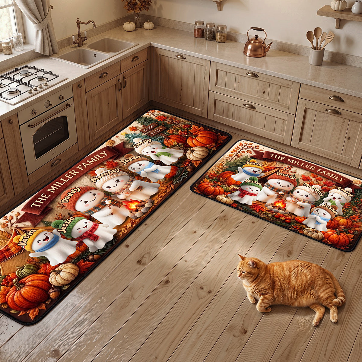 Lovely Boo Family Bonfire Runner Rug - Personalized Gift For Family 03tota290826 - Doormat - GoDuckee