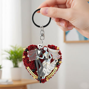 Forever Heart Keychain Personalized Gifts For Couple 02OHQN250625 - Keychains - GoDuckee